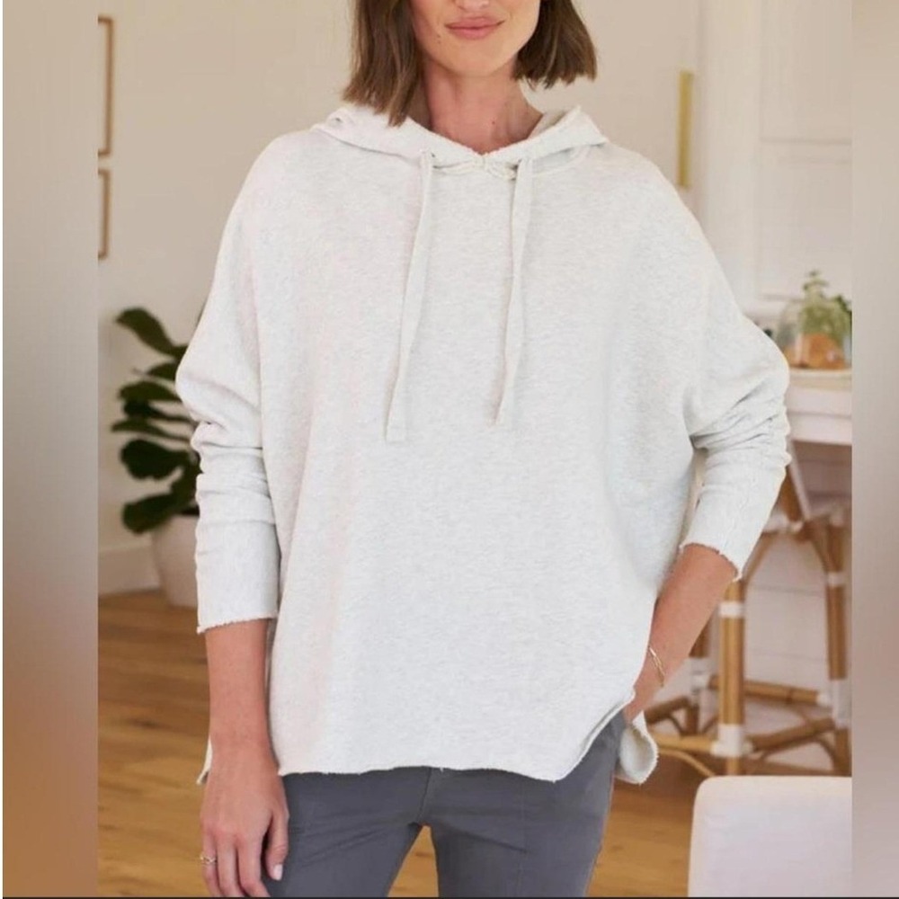 Frank and Eileen Kane Hoodie Medium Cream Stripe Triple Fleece Cotton Capelet